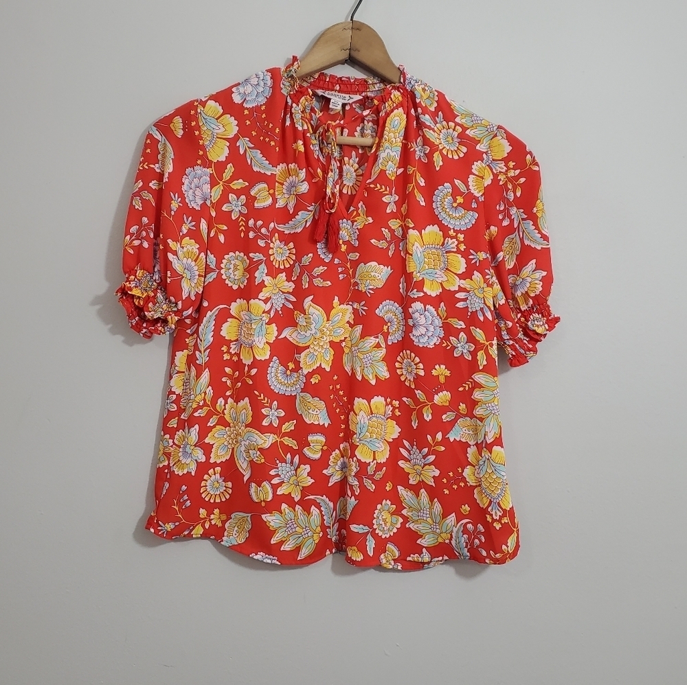 Nanette Lepore Floral Print Cottagecore Top